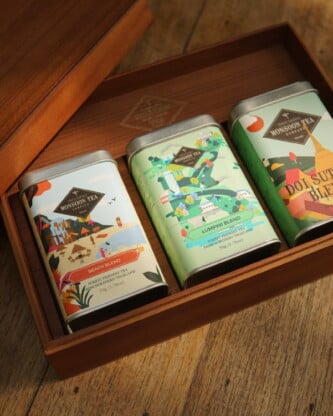 Premium Wood Box Gift Set-Thailand Blends Green Tea Set